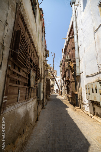 Buildings within the Al-Balad historical area of Jeddah in the western region of Saudi Arabia