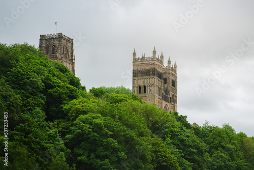 Durham Cathedral and River Wear in Spring in Durham, England