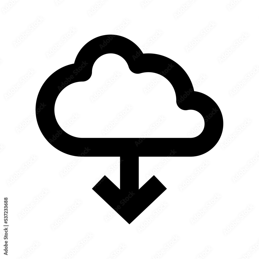 Cloud Download Vector Icon Cloud Download Vector Icon