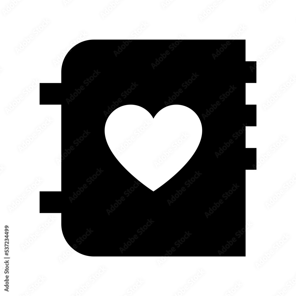 Love Notebook Flat Vector Icon Love Notebook Flat Vector Icon