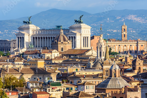 Fotografi Rome cityscape seen from top of Saint Angel's castle, Italy