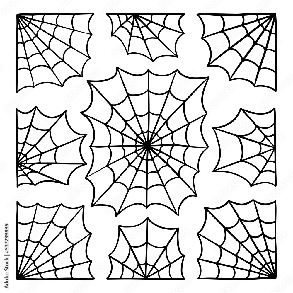 Obraz premium set of cobweb border vector