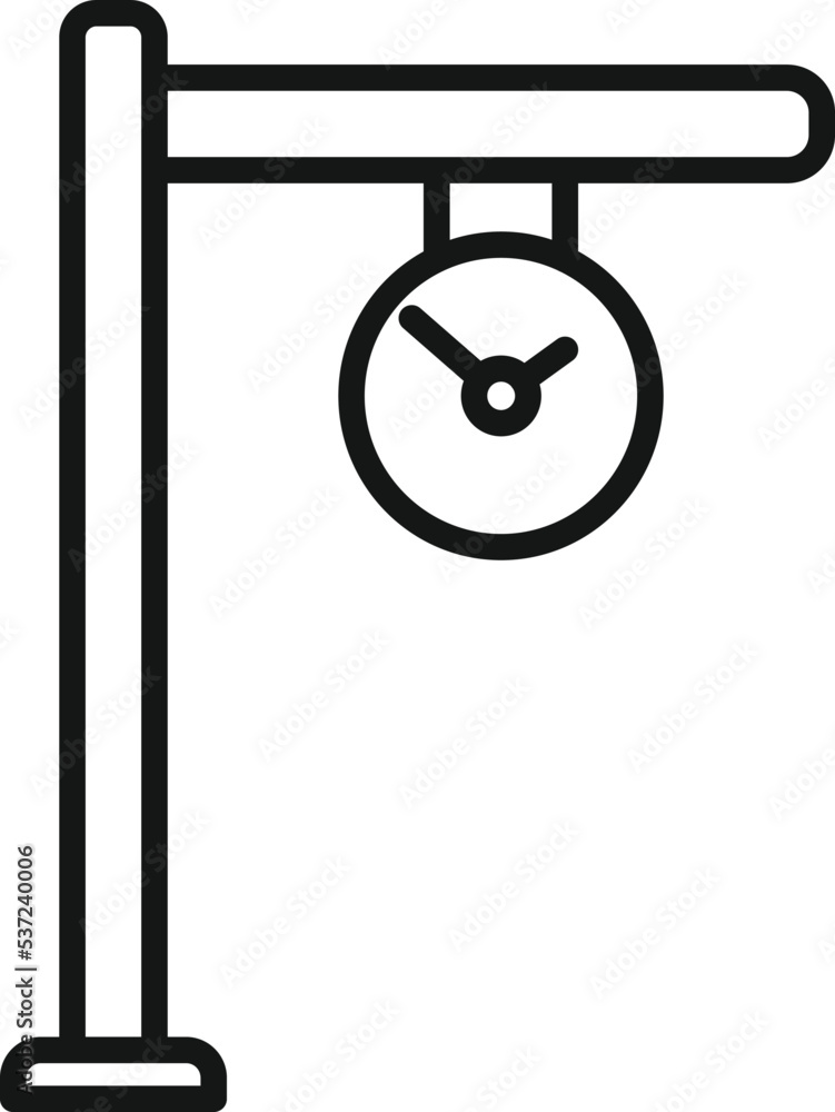 Clock train platform icon outline vector. Station metro. Window city Clock train platform icon outline vector. Station metro. Window city
