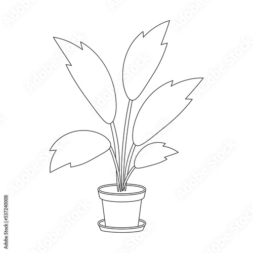 Flowerpot vector outline icon. Vector illustration flowerpot on white background. Isolated outline illustration icon of flower pot.