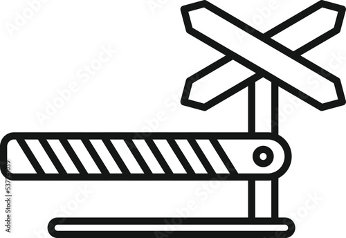 Railroad barrier icon outline vector. City waiting. Metro train