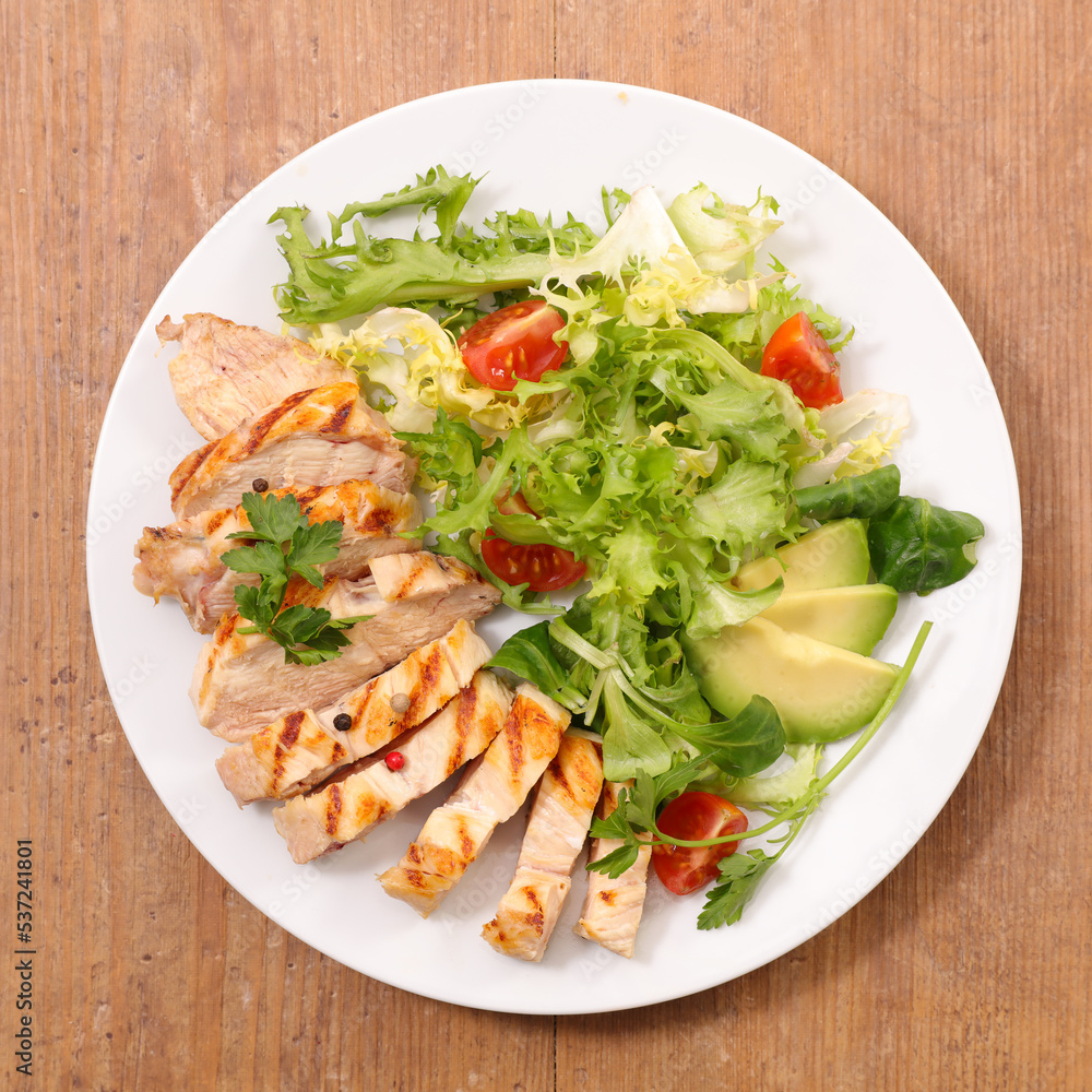 grilled chicken fillet and vegetable salad grilled chicken fillet and vegetable salad