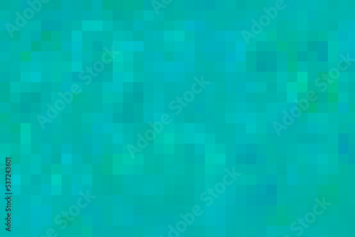 Abstract mosaic pattern, background shades of blue, turquoise, green.