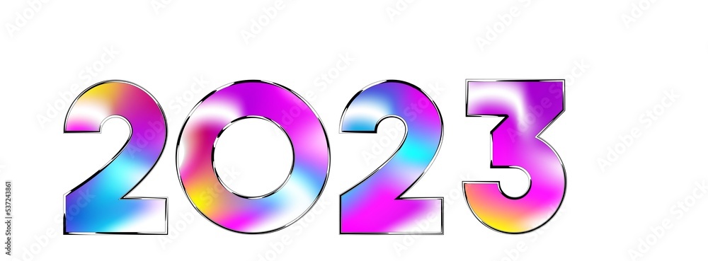 Abstract gradient halftone 2023 number design. 2023 Happy New Year Abstract gradient halftone 2023 number design. 2023 Happy New Year