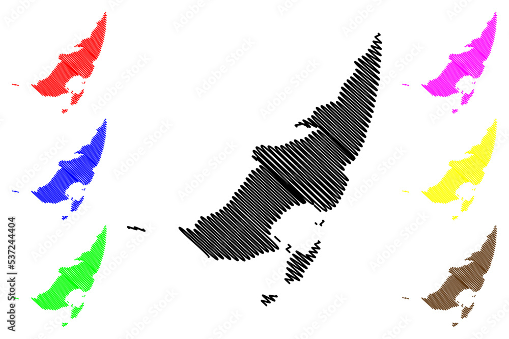 Obraz premium Mafia, Juani and Jibondo island (United Republic of Tanzania) map vector illustration, scribble sketch Kisiwa cha Mafia, Home of the Whale Shark map