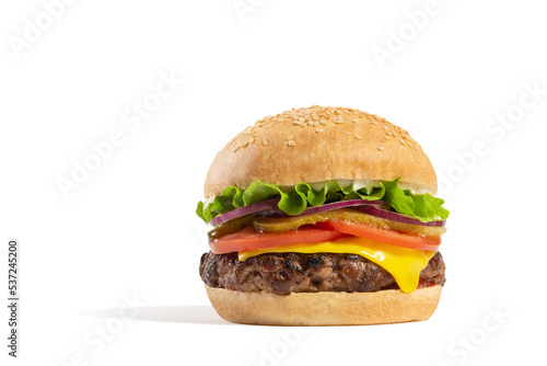 Burger on a white isolated background