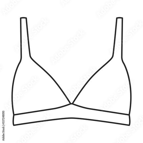Bra vector icon.Outline vector icon isolated on white background bra.