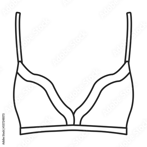 Bra vector icon.Outline vector icon isolated on white background bra.