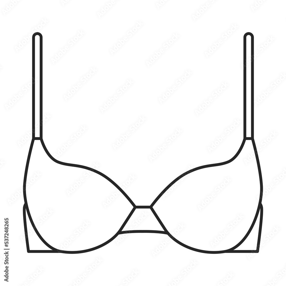 Bra vector icon.Outline vector icon isolated on white background bra. Bra vector icon.Outline vector icon isolated on white background bra.