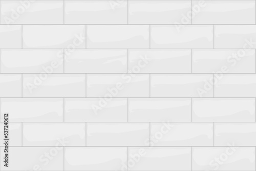 Ceramic tile wall or floor decoration, white mosaic brick seamless pattern for background.