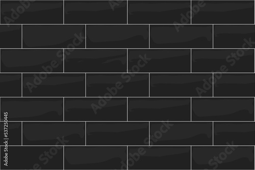 Ceramic tile wall or floor decoration, black dark mosaic brick seamless pattern for background.
