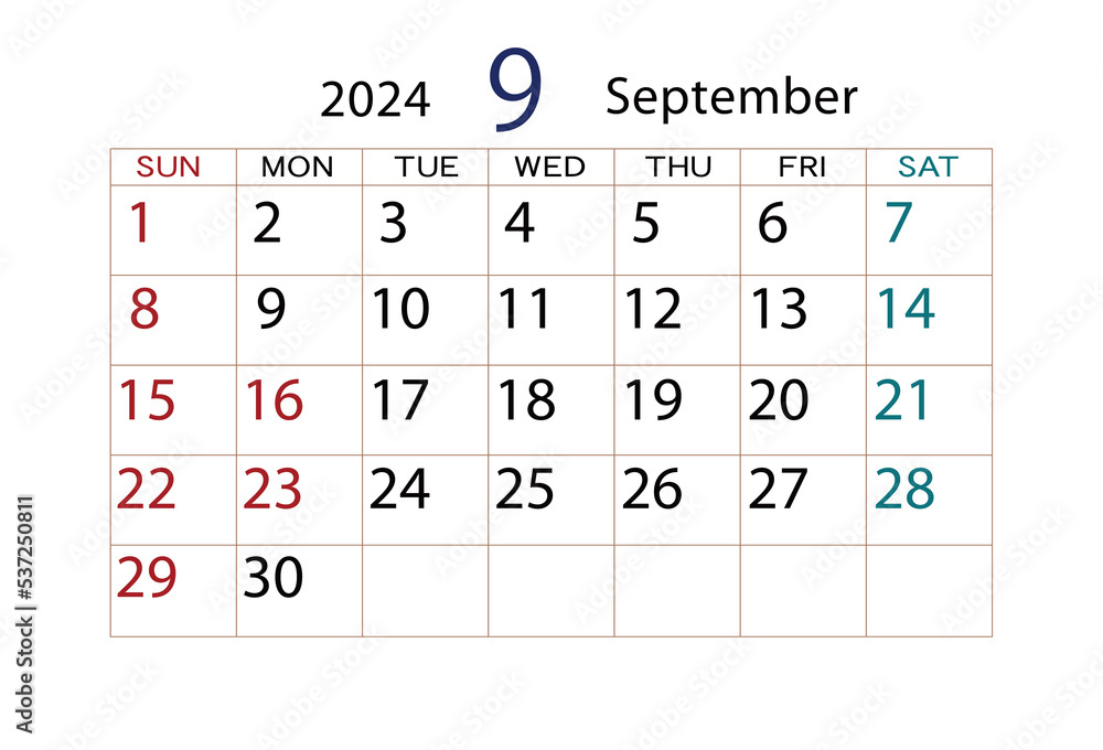 2024年カレンダー9月 2024年カレンダー9月