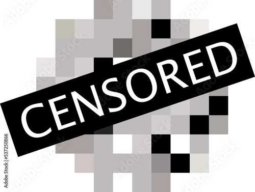 Pixel censored signs. Censor bar concept. Censorship rectangle. photo