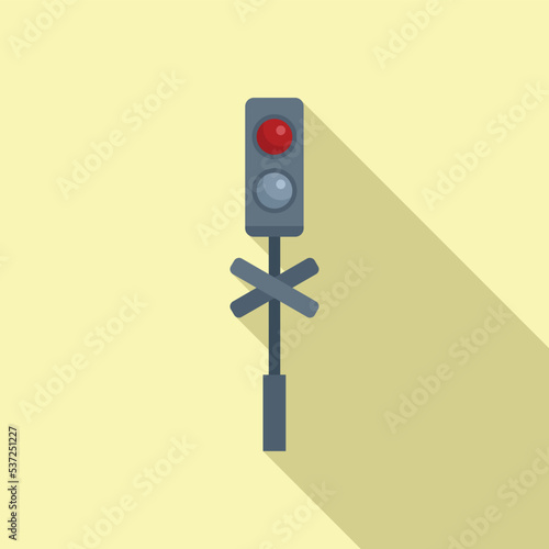 Caution control icon flat vector. Road train. Safety traffic