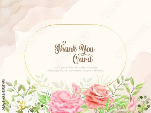 Floral Watercolor Thankyou Card Template