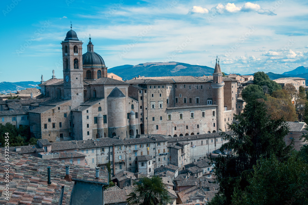 Urbino, (PU), Italy - August 10, 2022: Urbino town, Pesaro Urbino, Marche, Italy, Europe