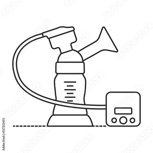 Breast pump vector icon.Outline vector icon isolated on white background breast pump .