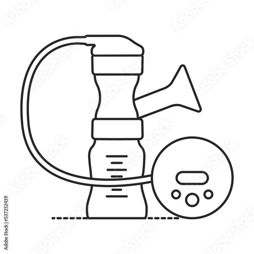 Breast pump vector icon.Outline vector icon isolated on white background breast pump .