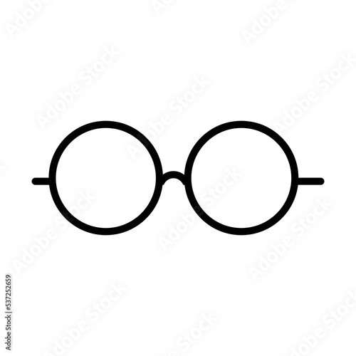 glasses icon.flat round line glasses,vector isolated on white.