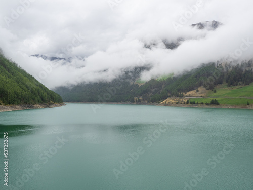 Landscape of Lake Vernagt Stausee in South Tyrol