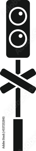 Caution control icon simple vector. Road train. Safety traffic
