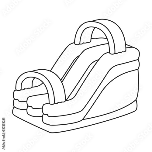 Inflatable slide vector icon.Outline vector icon isolated on white background inflatable slide.
