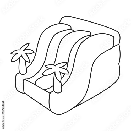 Inflatable slide vector icon.Outline vector icon isolated on white background inflatable slide.