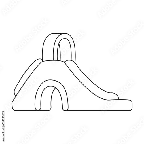Inflatable slide vector icon.Outline vector icon isolated on white background inflatable slide.