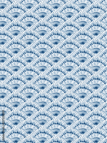 Seamless Hand painted watercolour scallop pattern, fish scale pattern abstract, ornamental scallop print pattern in textile