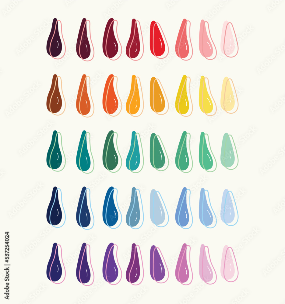 Abstract Shape Petals Color Palette Collection Abstract Shape Petals Color Palette Collection