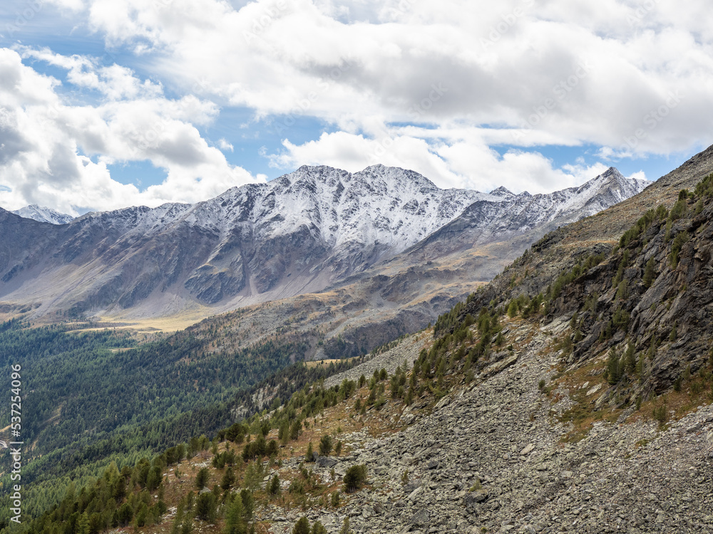 Landscape in Kurzras in South Tyrol, Italy