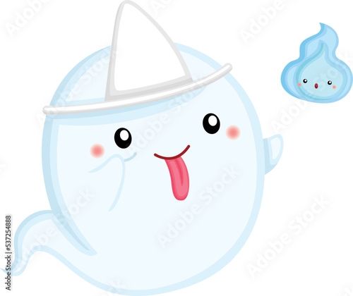 a vector of a cute ghost