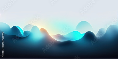 blue gentle wavy gradient flow in the backdrop, with colorful illumination within. seamless