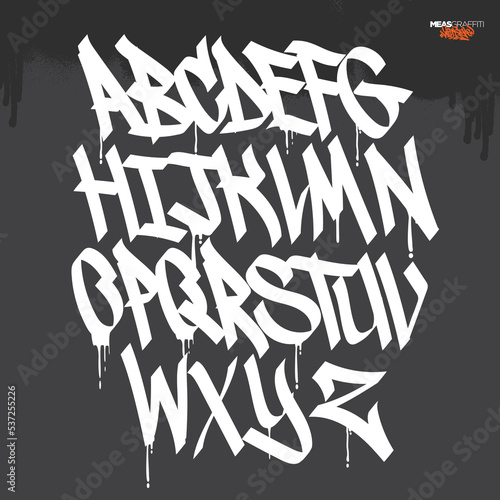 Graffiti art alphabet for multipurpose needs