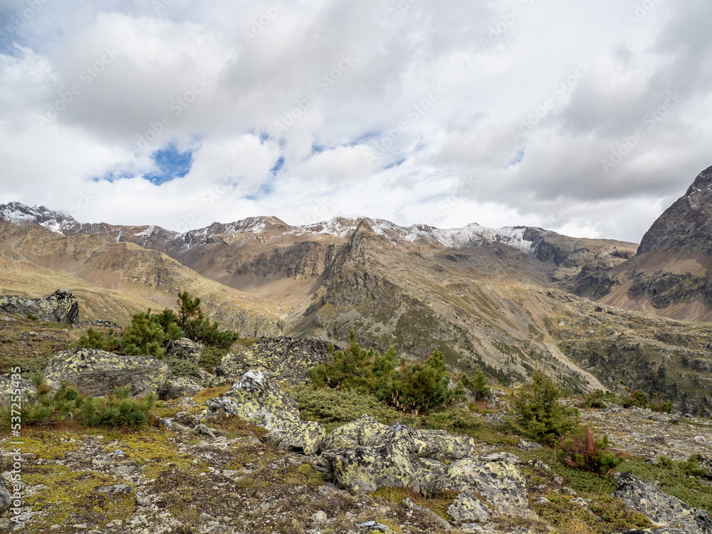 Landscape in Kurzras in South Tyrol, Italy