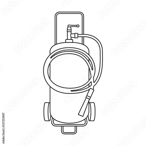 Extinguisher vector icon.Outline vector icon isolated on white background extinguisher . photo