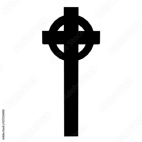 silhouette of a grave cross on a white background 3d-rendering