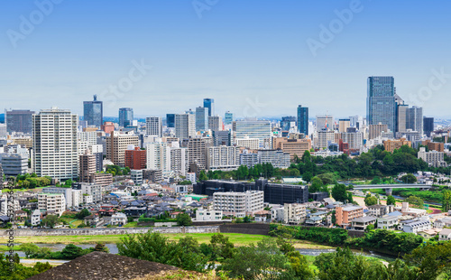 仙台 青空と都市風景