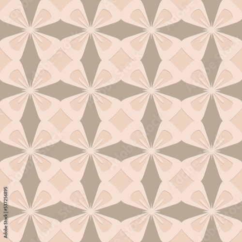 Gray beige carved arabic style seamless pattern  oriental motif art background