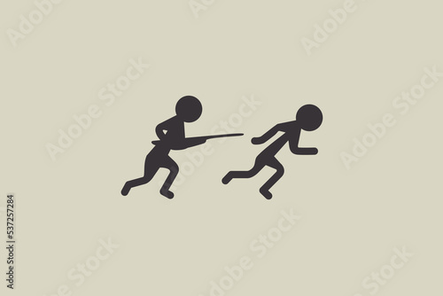 Illustration vector graphic of soldier and prisoner