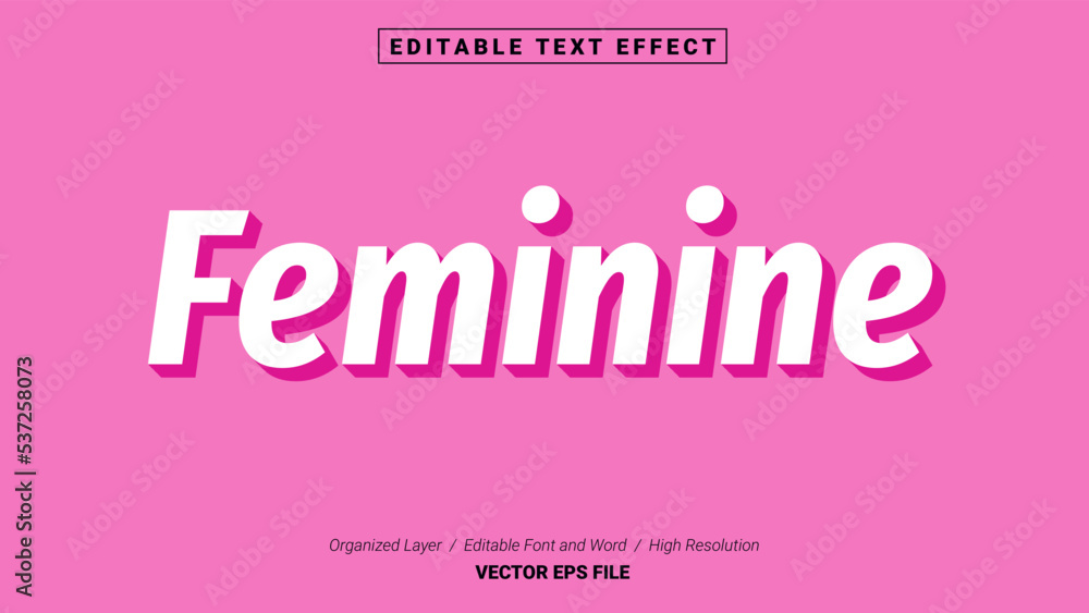 Editable Feminine Font Design. Alphabet Typography Template Text Effect. Lettering Vector Illustration for Product Brand and Business Logo.
