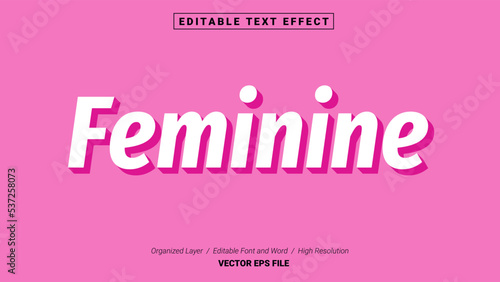Editable Feminine Font Design. Alphabet Typography Template Text Effect. Lettering Vector Illustration for Product Brand and Business Logo.
