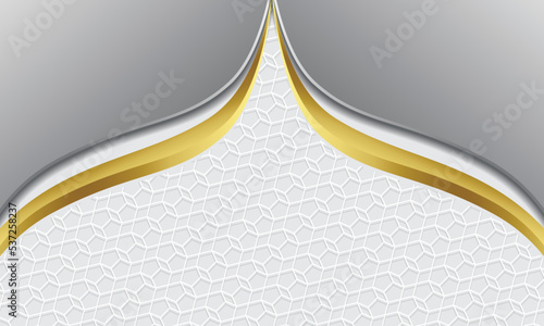 white gold islamic backdrop vector illustration