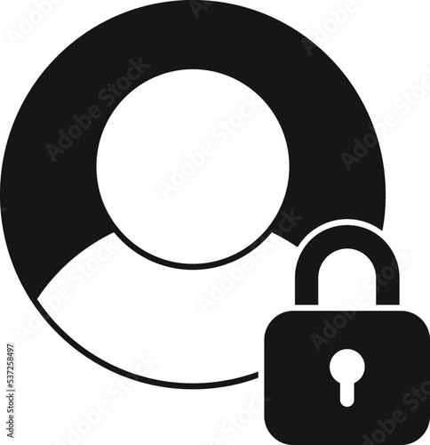 Lock avatar icon simple vector. Personal safe. Secure policy