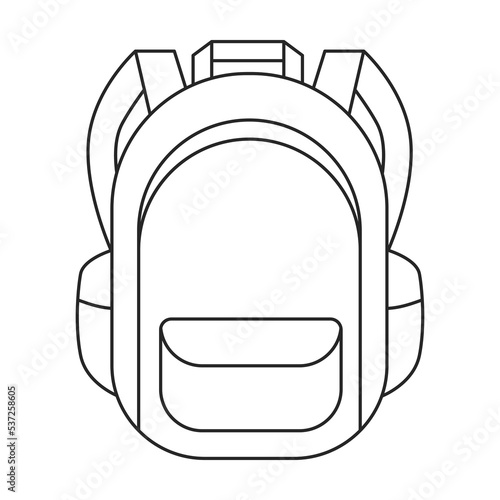 School bag vector icon.Outline vector icon isolated on white background school bag.