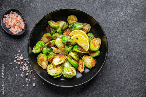 Brussels sprout fried vegetable meal food snack on the table copy space food background photo